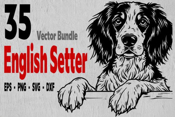 35 English Setter Vector Bundle, Dog Svg