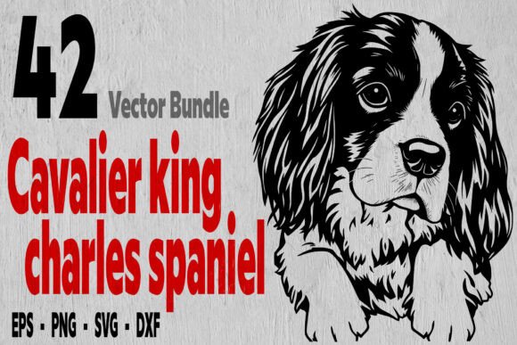 42 Cavalier King Charles Spaniel Dog Svg