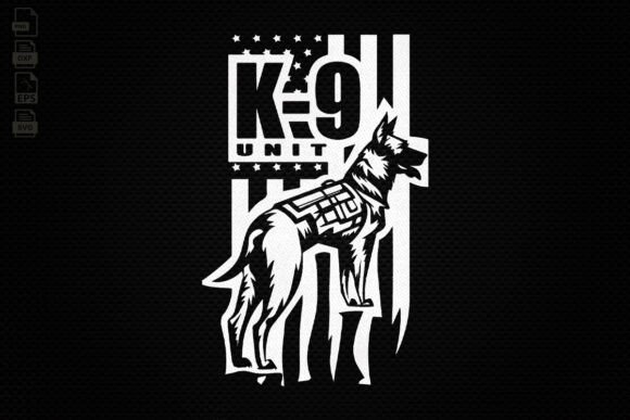 American Flag Service Dog SVG