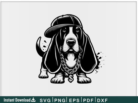 Basset Hound Svg for Embroidery