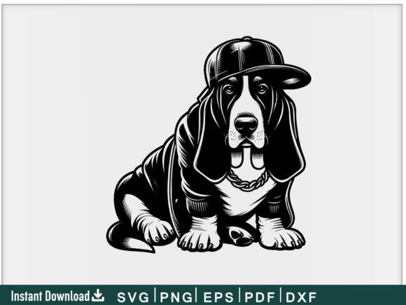 Basset Hound Svg for Embroidery