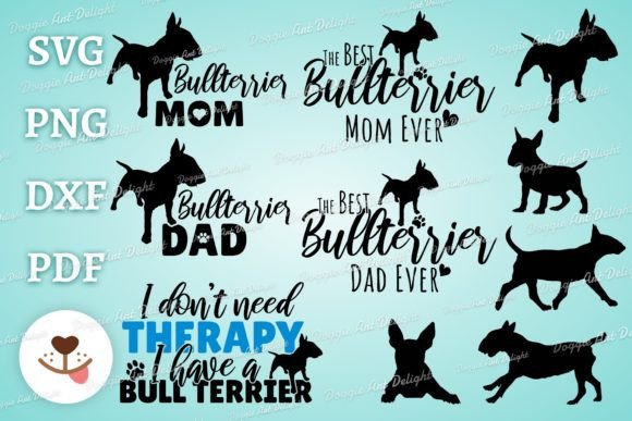 Bullterrier Dog Svg Png Design Bundle