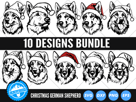 Christmas German Shepherd SVG Dog SVG