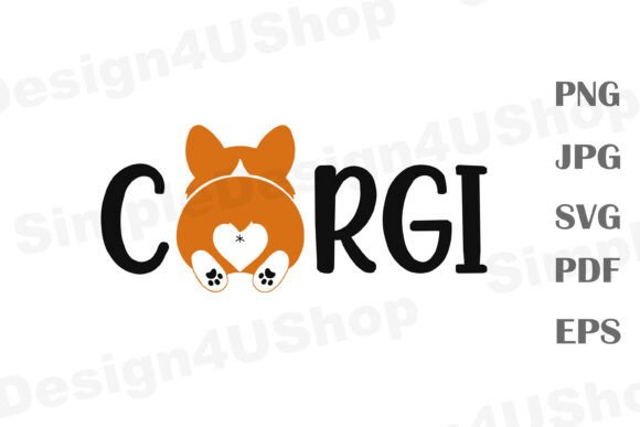 Corgi Dog SVG PNG EPS, Love Corgis