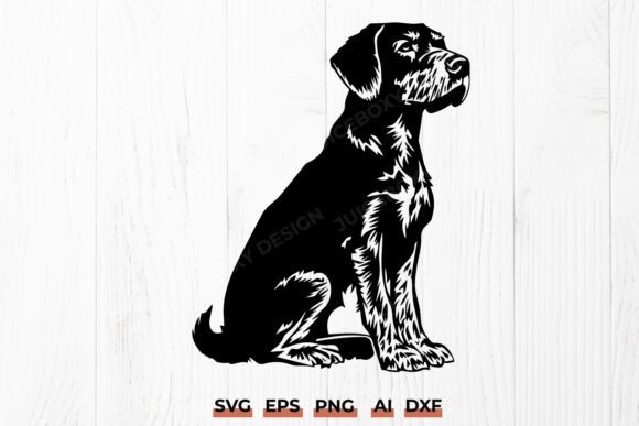 German Wirehaired Pointer Dog SVG PNG