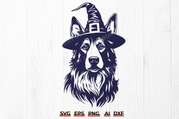 Halloween Witch Dog SVG German Shepherd