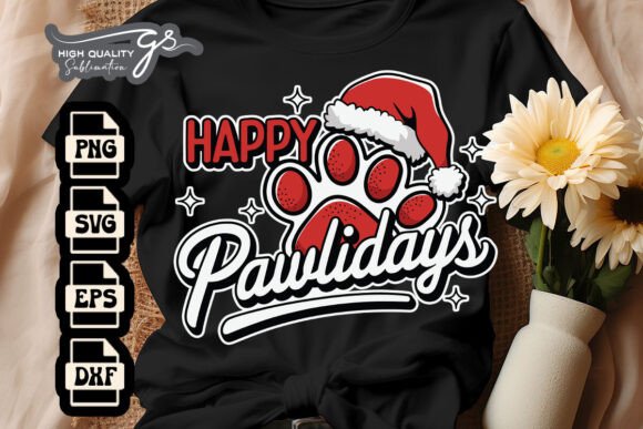 Happy Pawlidays Retro Xmas Dog SVG