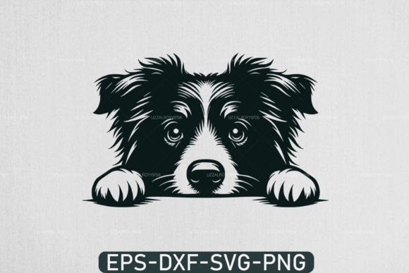 Peeking Australian Shepherd Svg