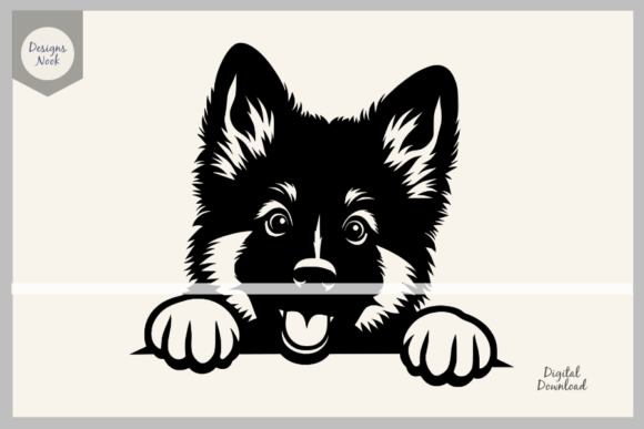 Peeking Dog SVG File Clipart Silhouette